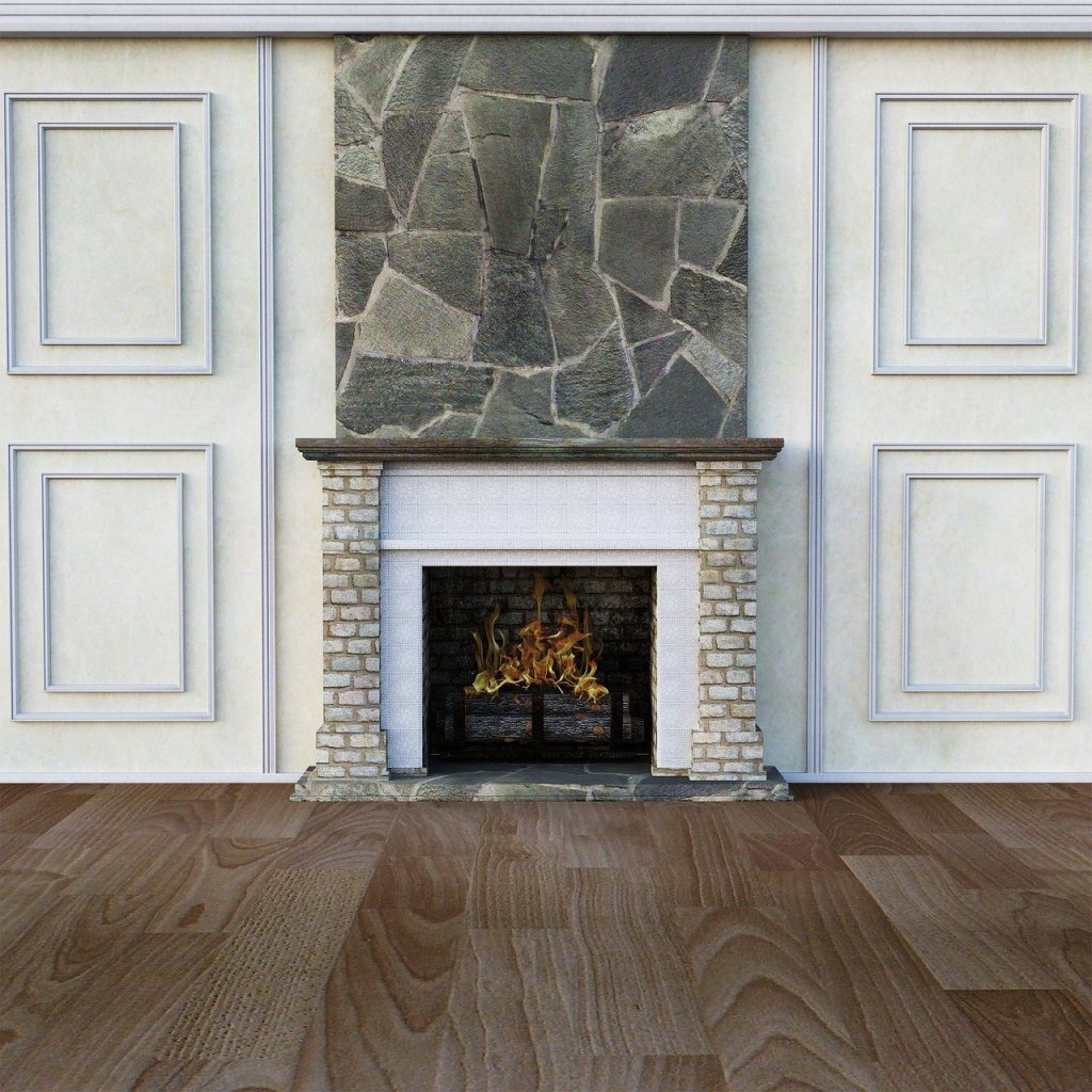 Boiserie in legno bianco decorato
